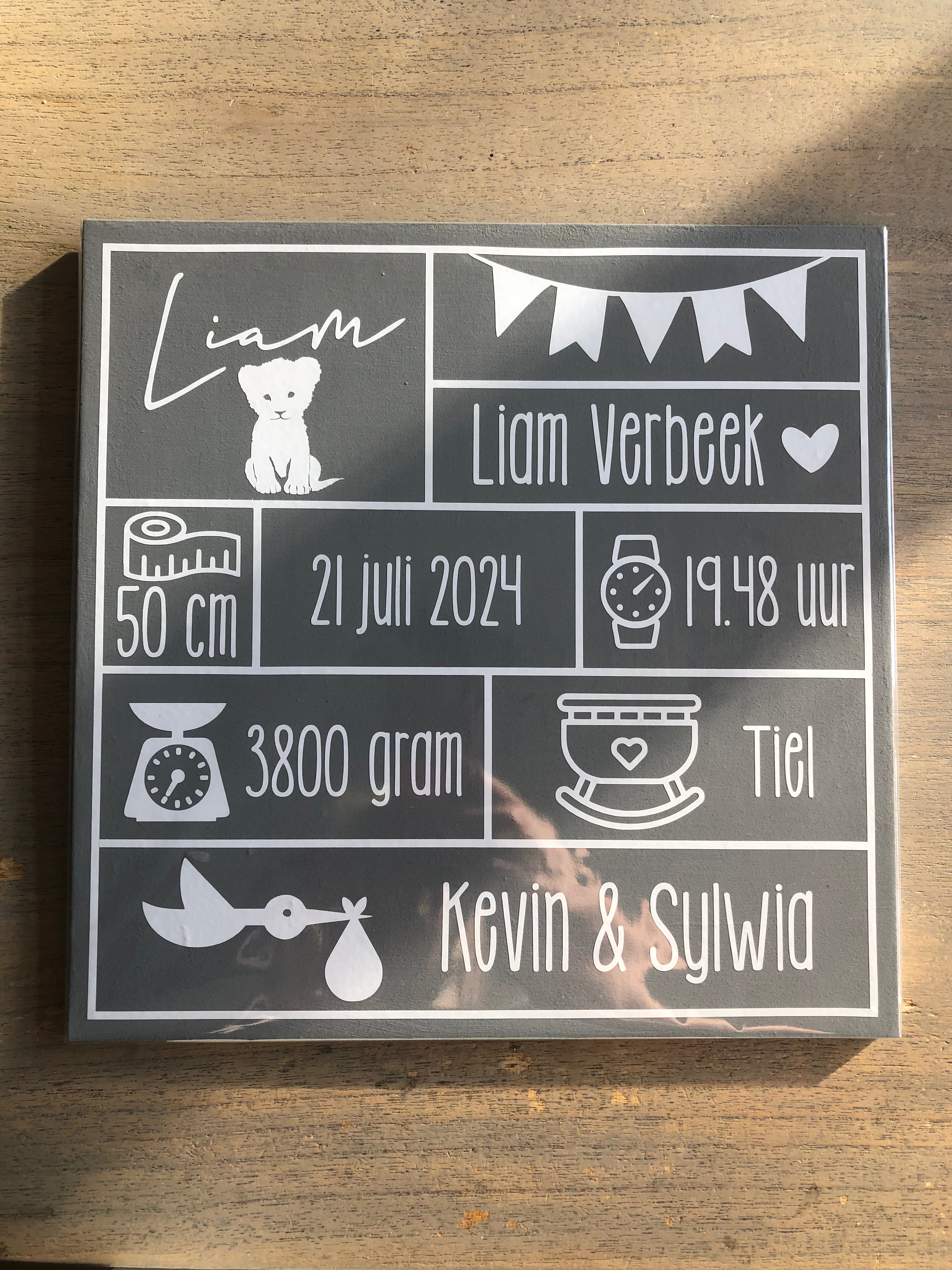 Birth plate 30x30cm