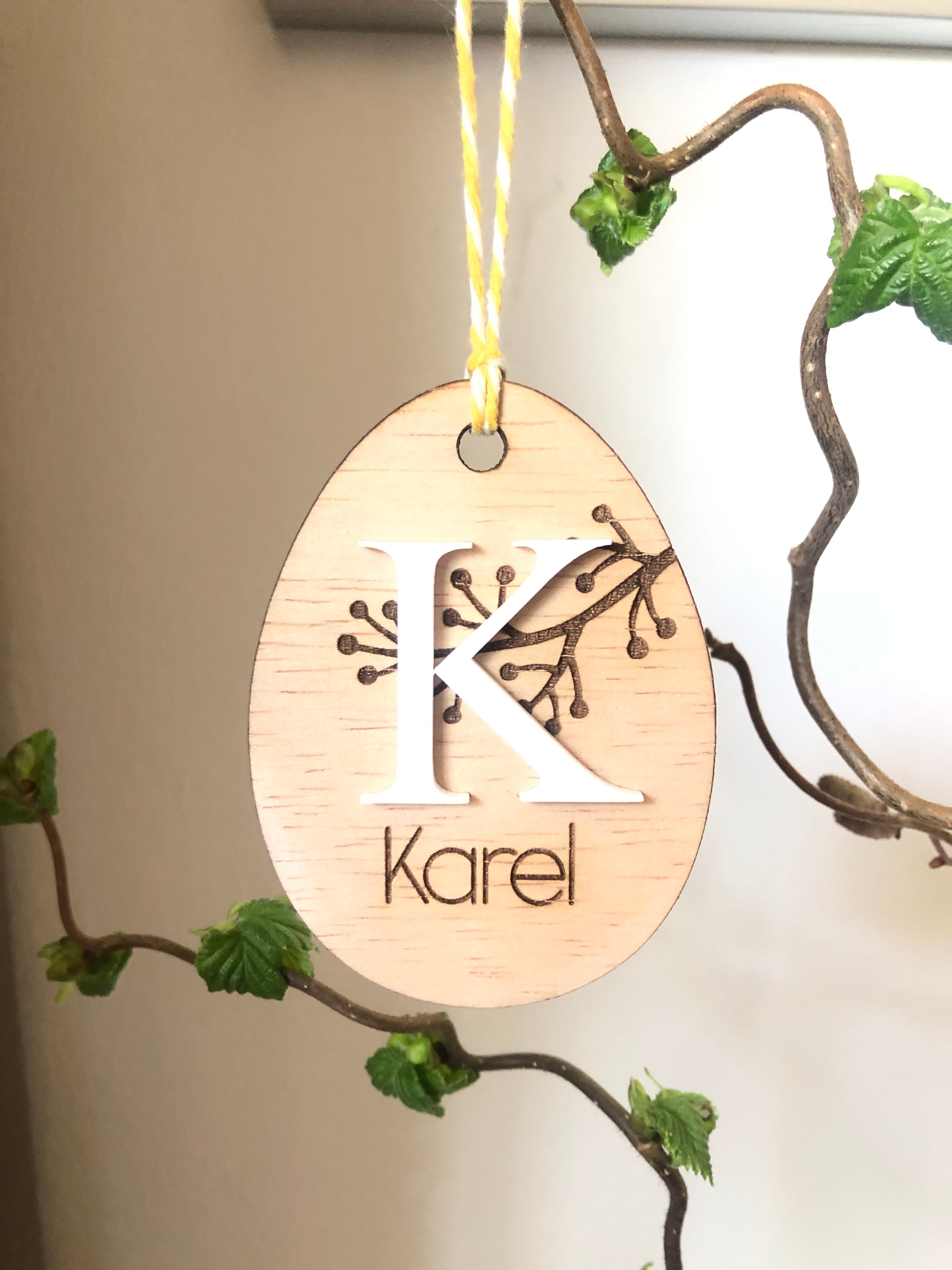 Paasei Hanger met Naam en Initiaal