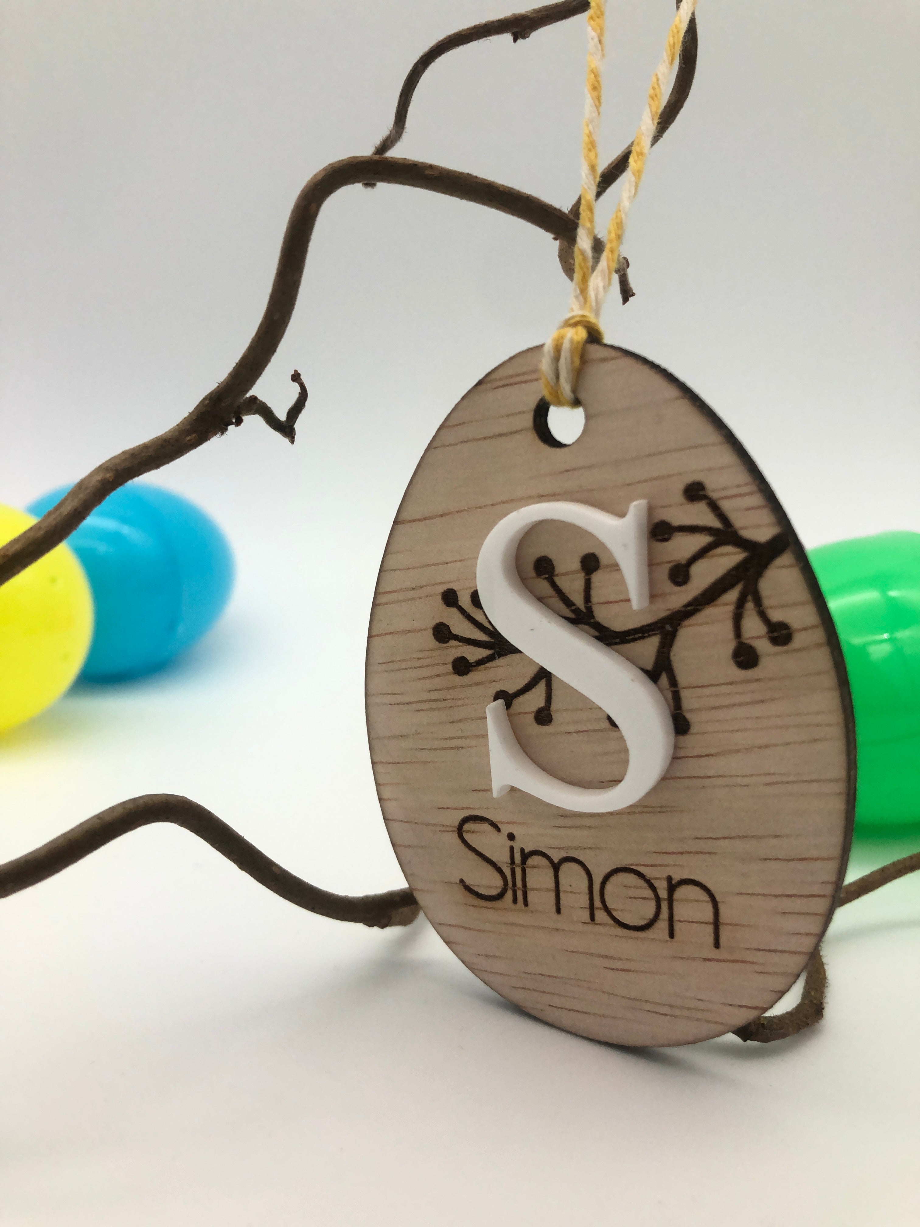 Paasei Hanger met Naam en Initiaal