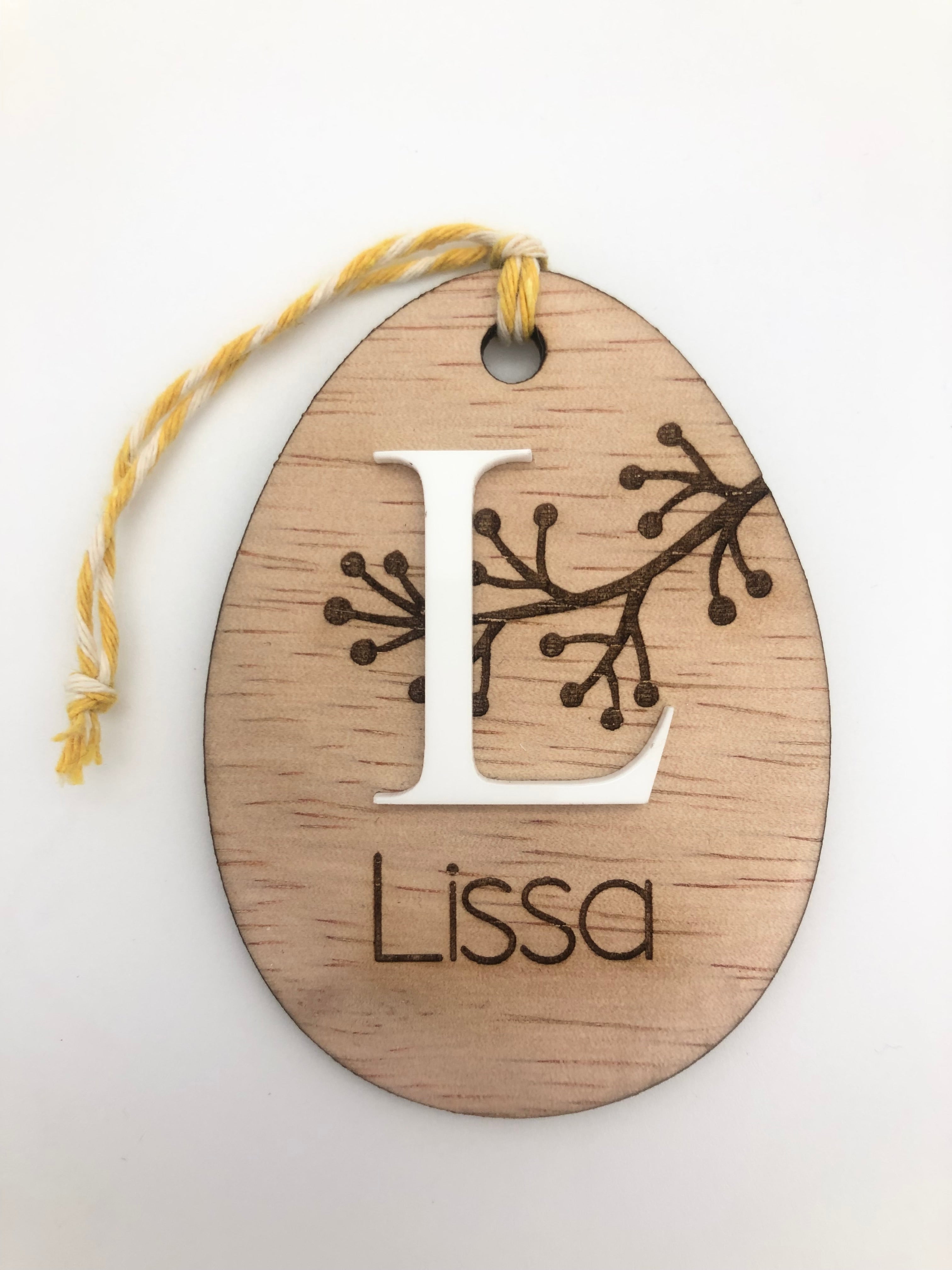 Paasei Hanger met Naam en Initiaal